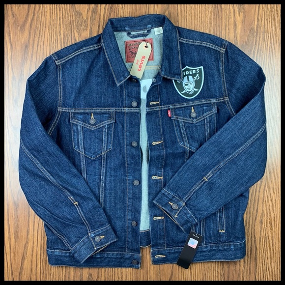 Levi's Other - Levi’s dark blue trucker jacket Raiders edition